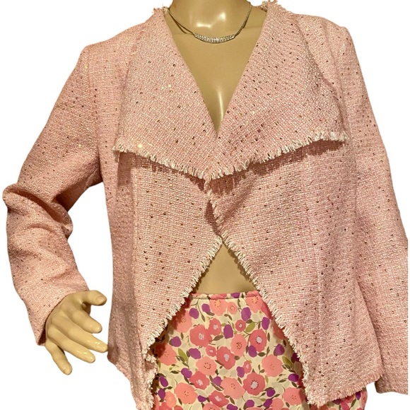 Pink light coat with sparkly thread - Picture 1 of 6